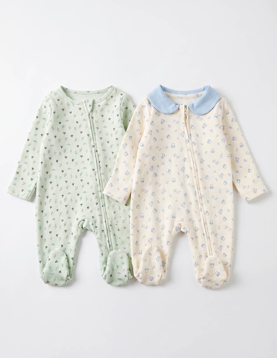 Set mameluco de algodón para bebé niño 2