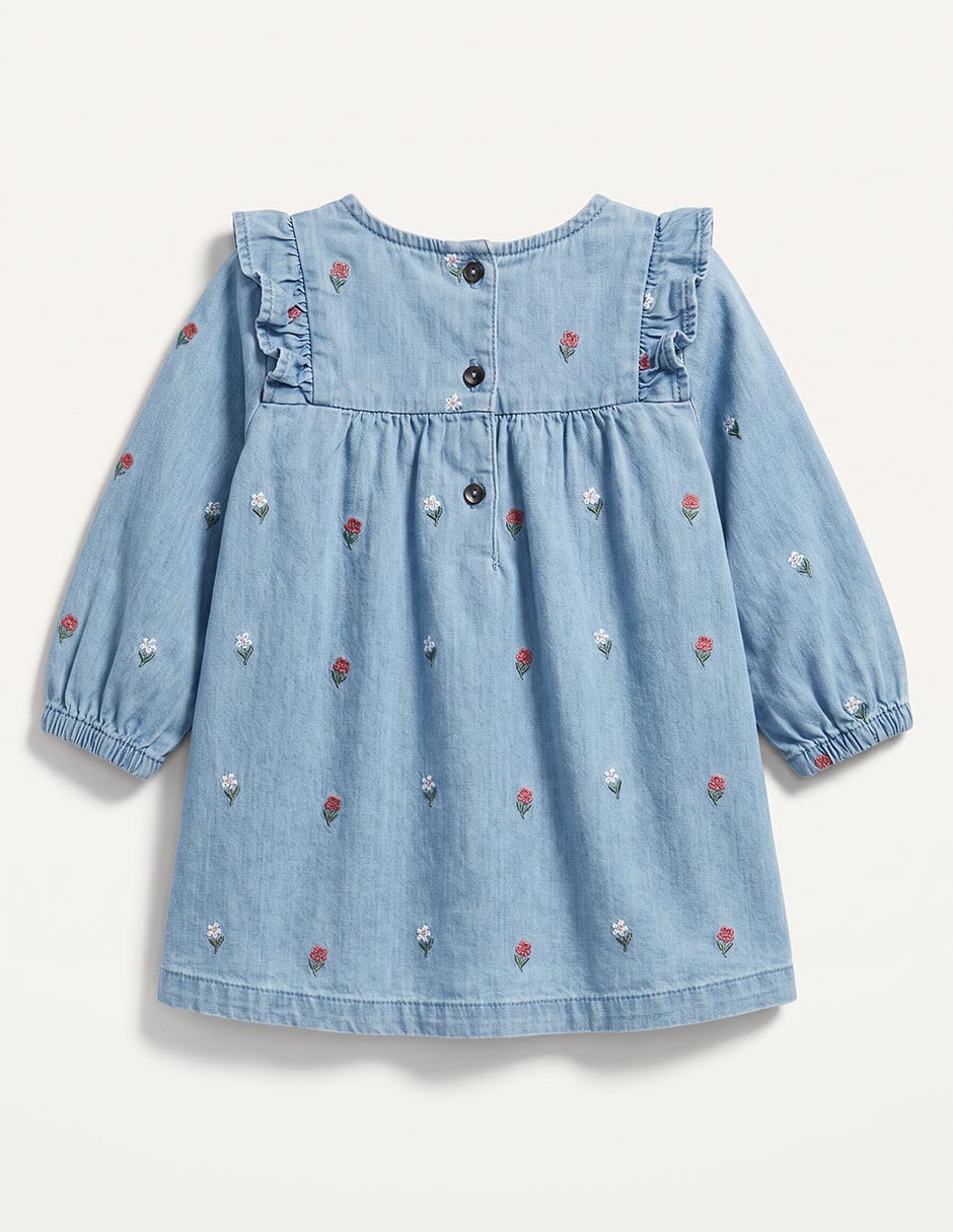 Vestido manga globo para bebé niña 3