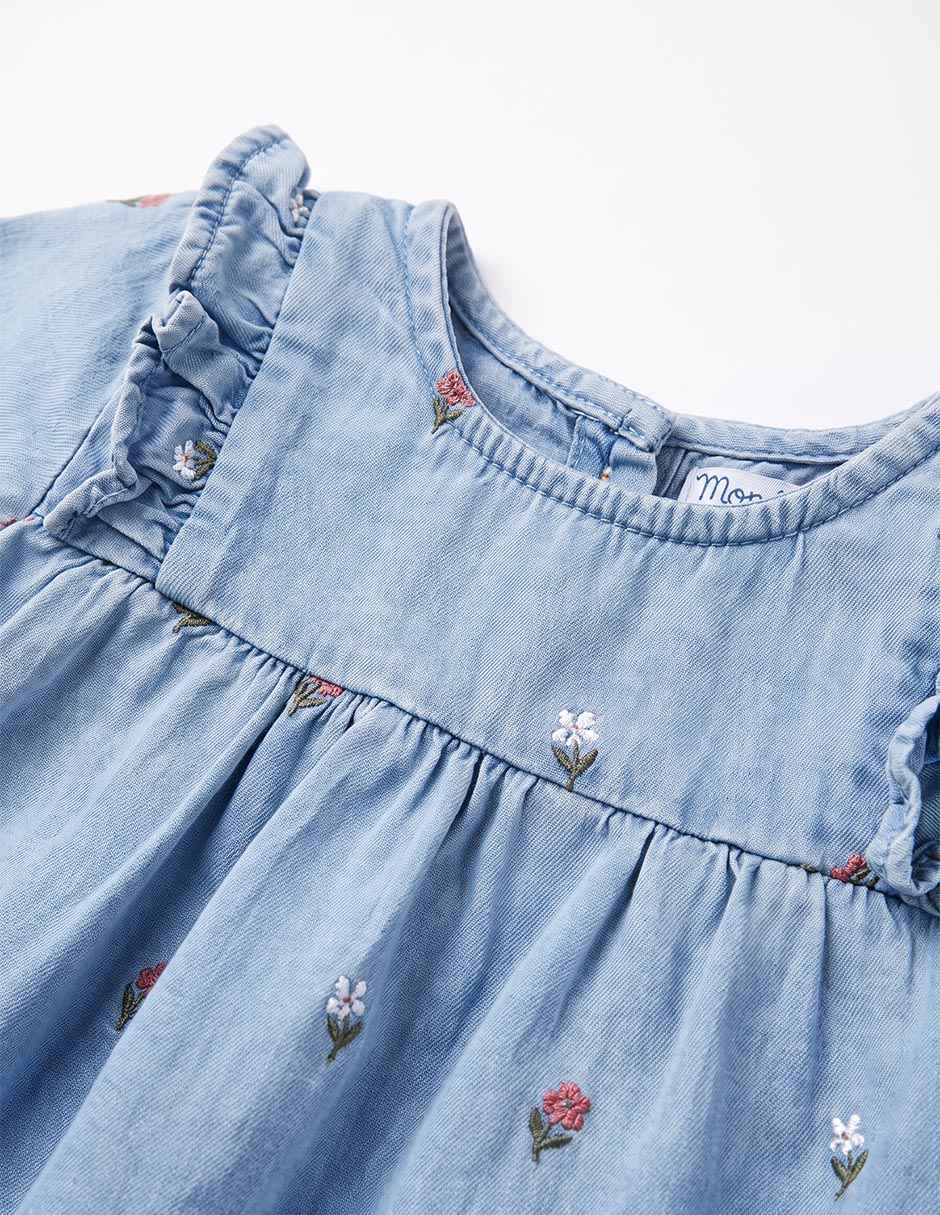 Vestido manga globo para bebé niña 4