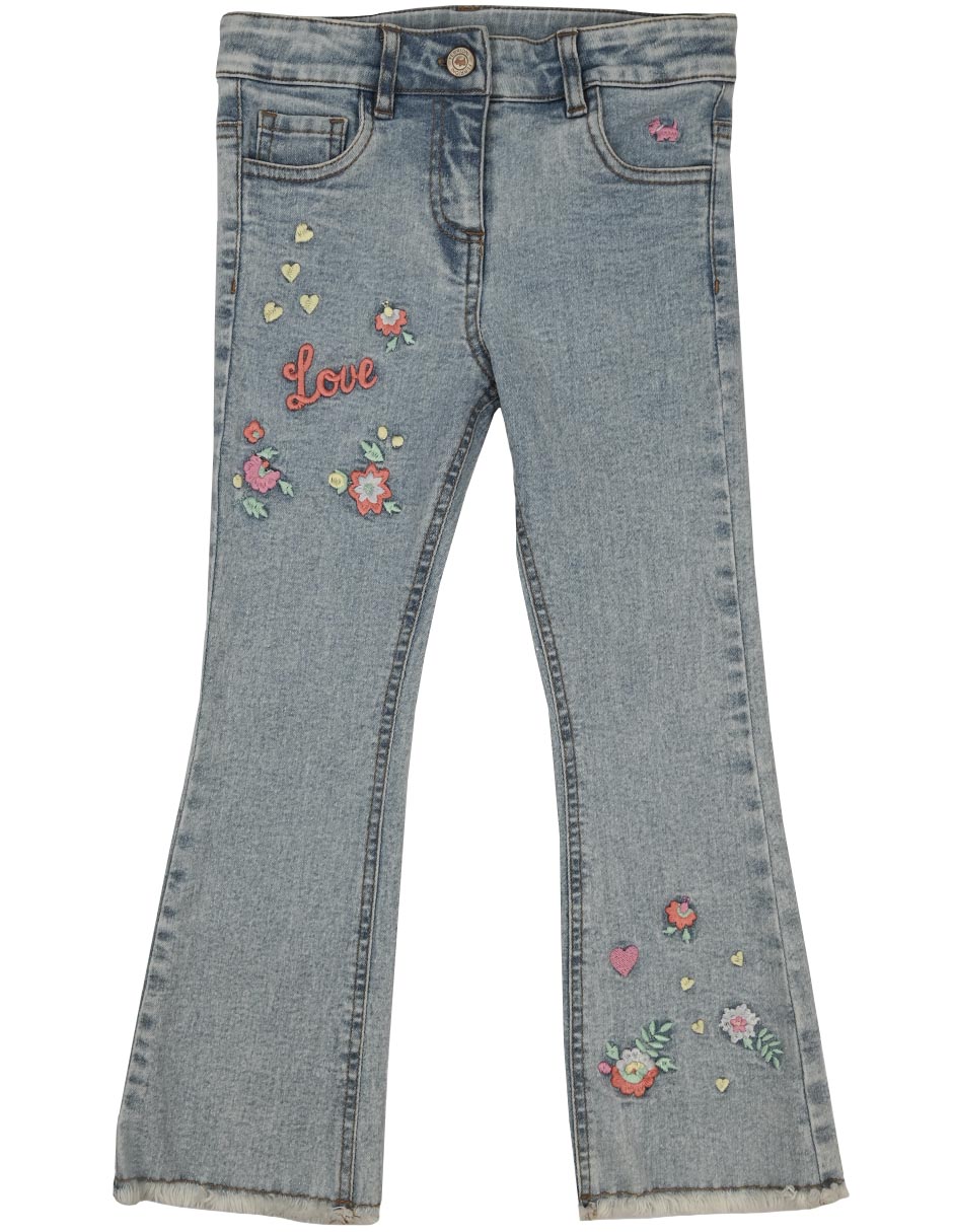 Jeans straight Valdivia deslavado para niña 1