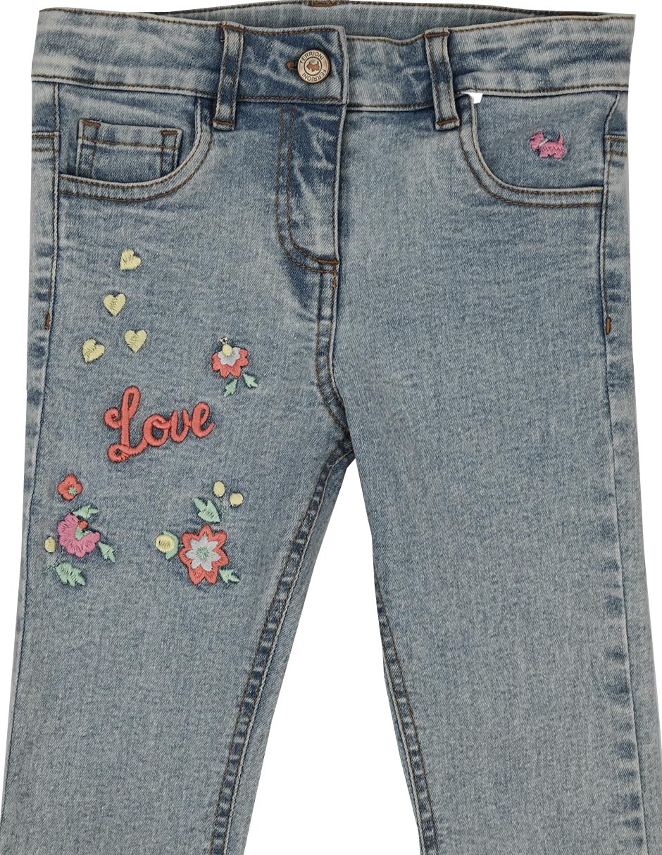 Jeans straight Valdivia deslavado para niña 2