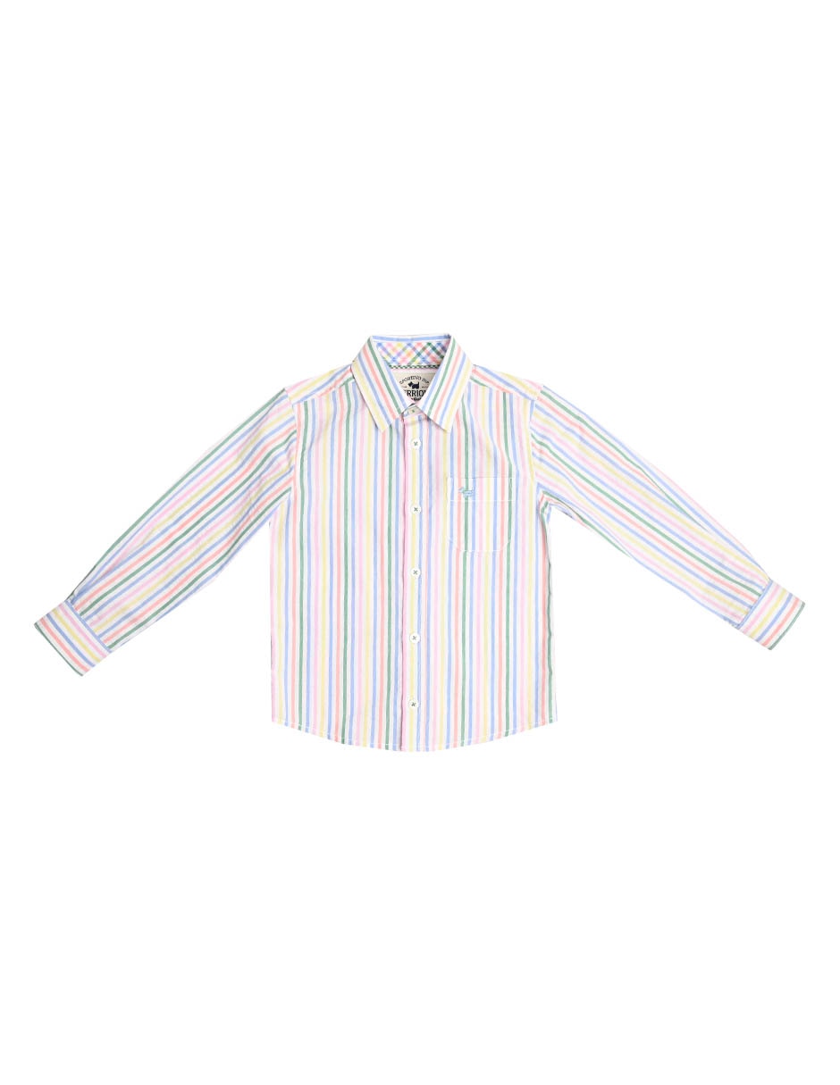 Camisa casual Ferrioni Gain de algodón manga larga para bebé niño
