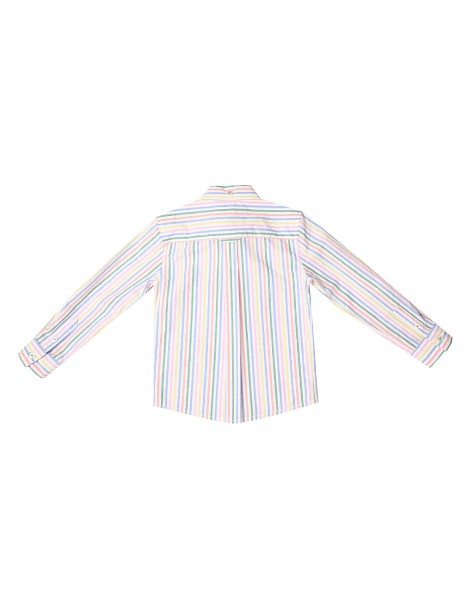 Camisa casual Ferrioni Gain de algodón manga larga para bebé niño