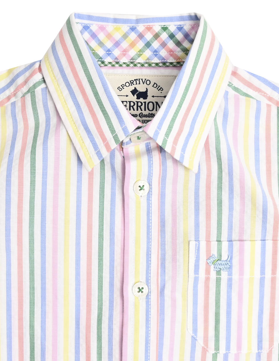 Camisa casual Ferrioni Gain de algodón manga larga para bebé niño