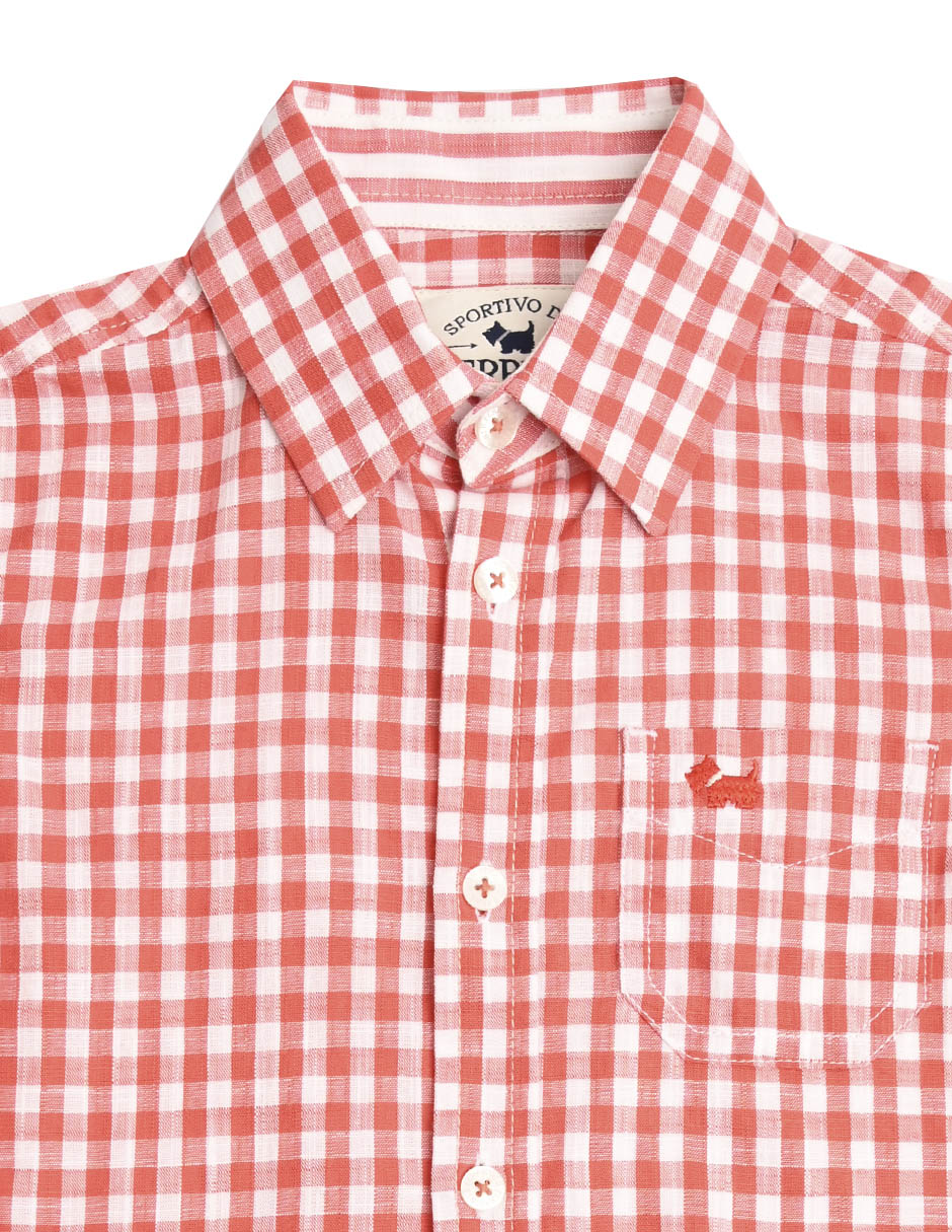 Camisa casual Belene de algodón manga corta para niño