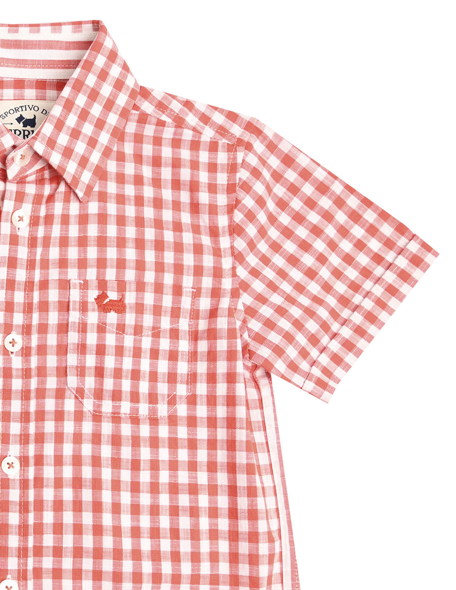 Camisa casual Belene de algodón manga corta para niño