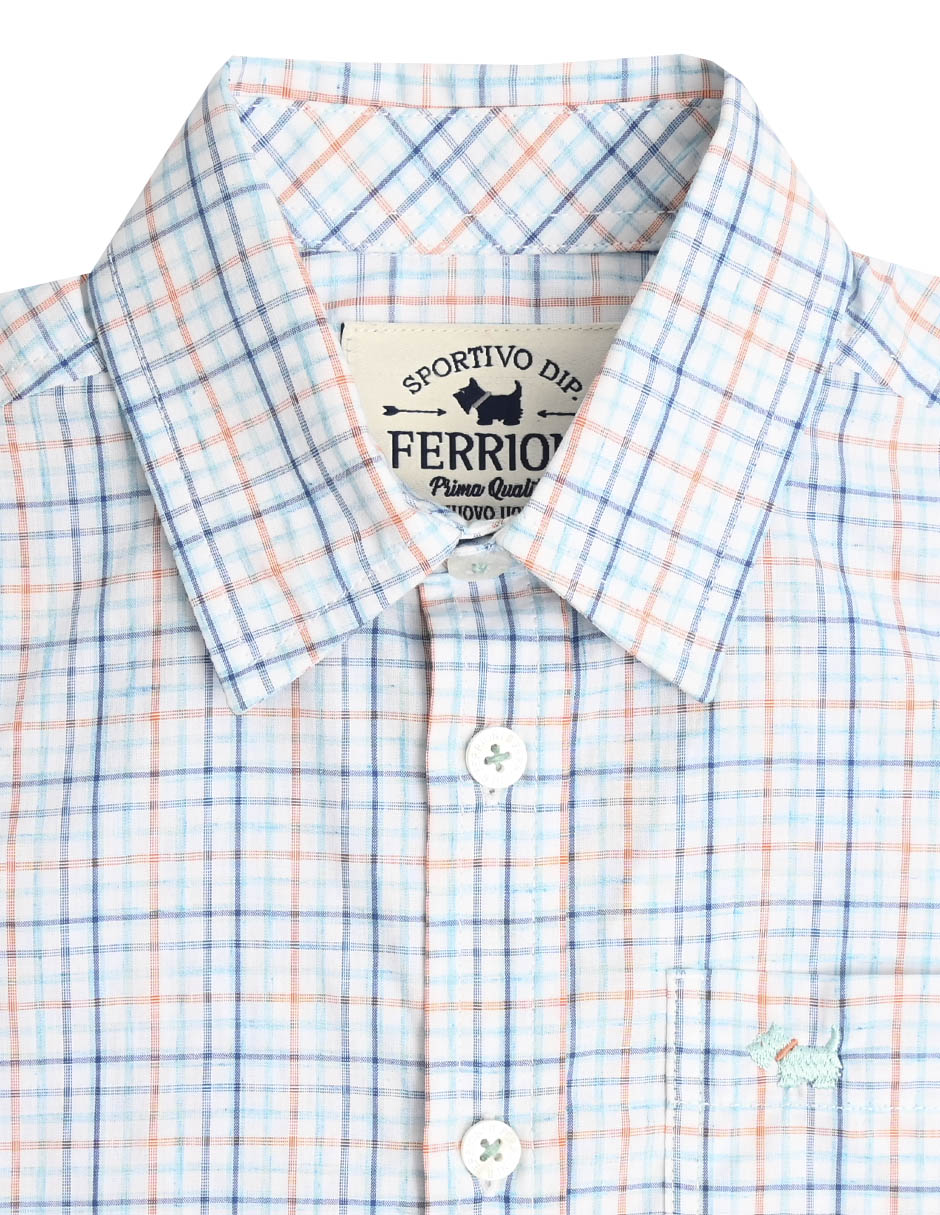 Camisa casual Ronan de algodón manga larga para niño
