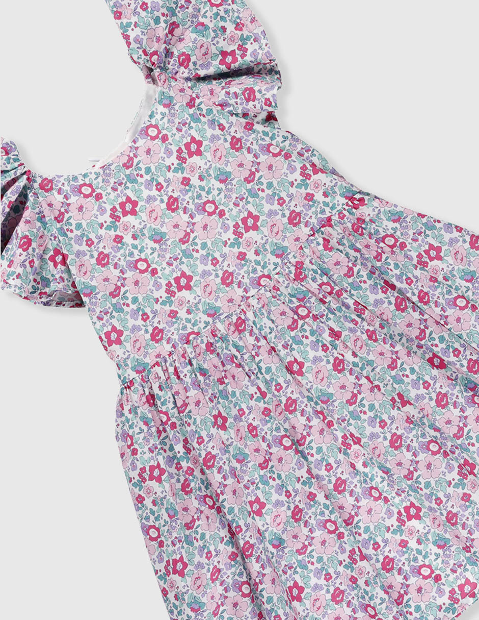 Vestido con calzón manga mariposa para bebé niña