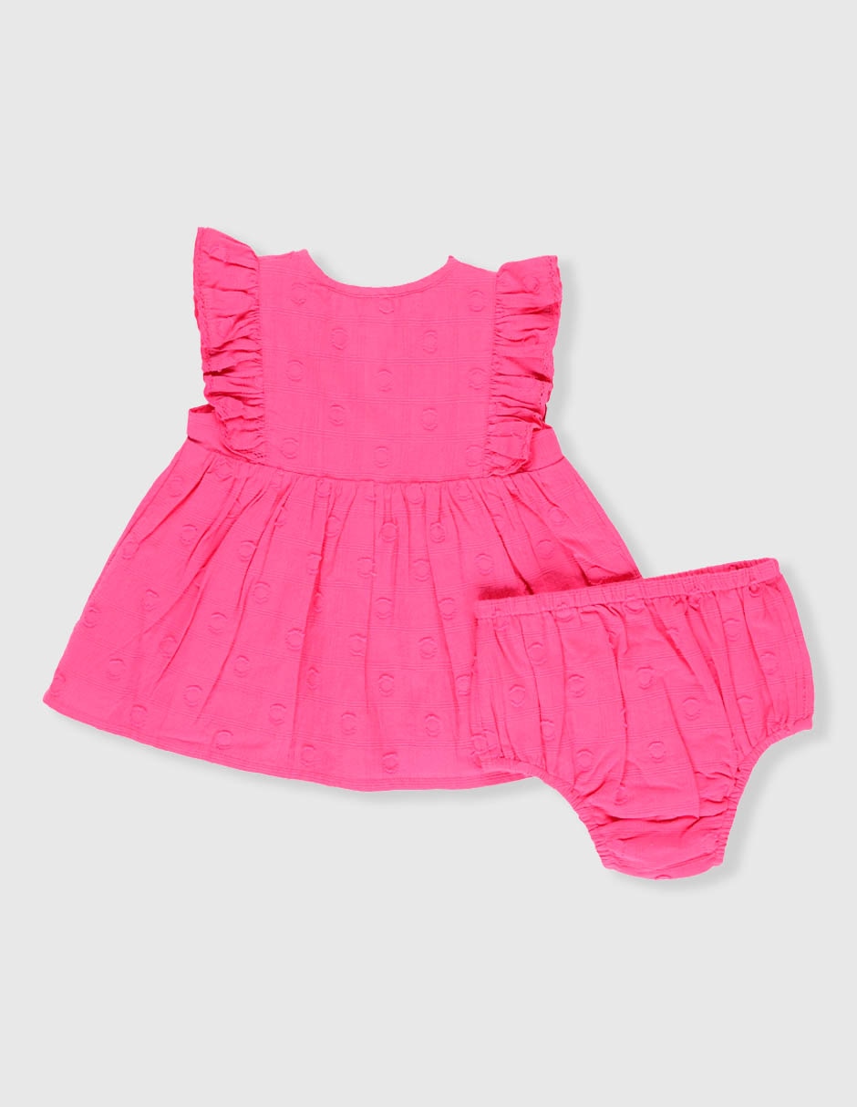 Vestido con calzón manga mariposa para bebé niña