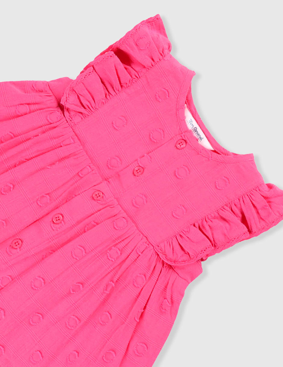 Vestido con calzón manga mariposa para bebé niña
