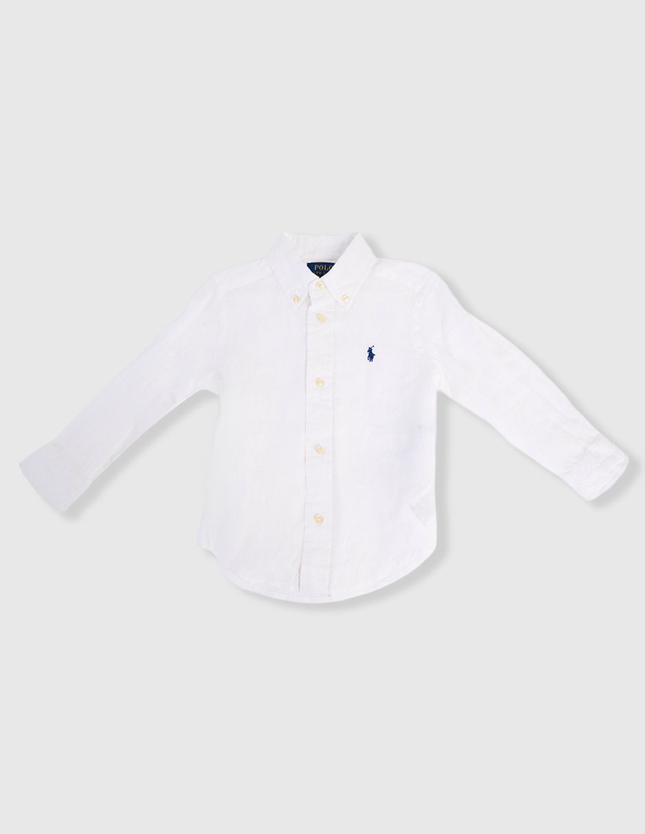 Camisa casual Polo de algodón manga larga para niño