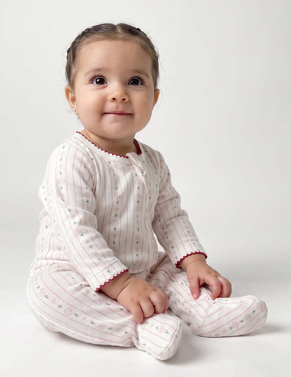 Set mameluco de algodón para bebé niña 2
