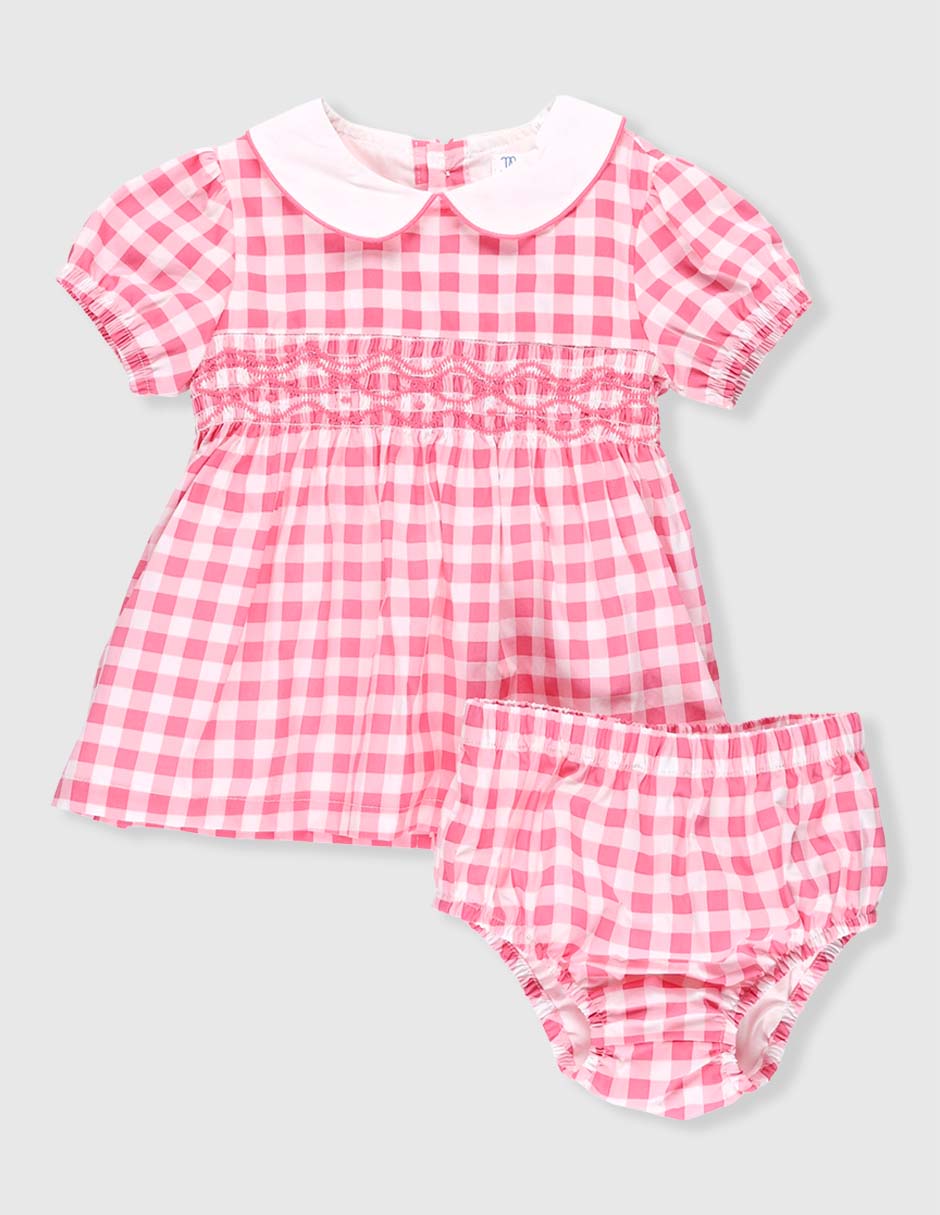 Vestido con calzón manga globo para bebé niña