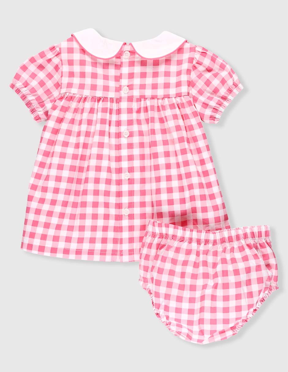 Vestido con calzón manga globo para bebé niña