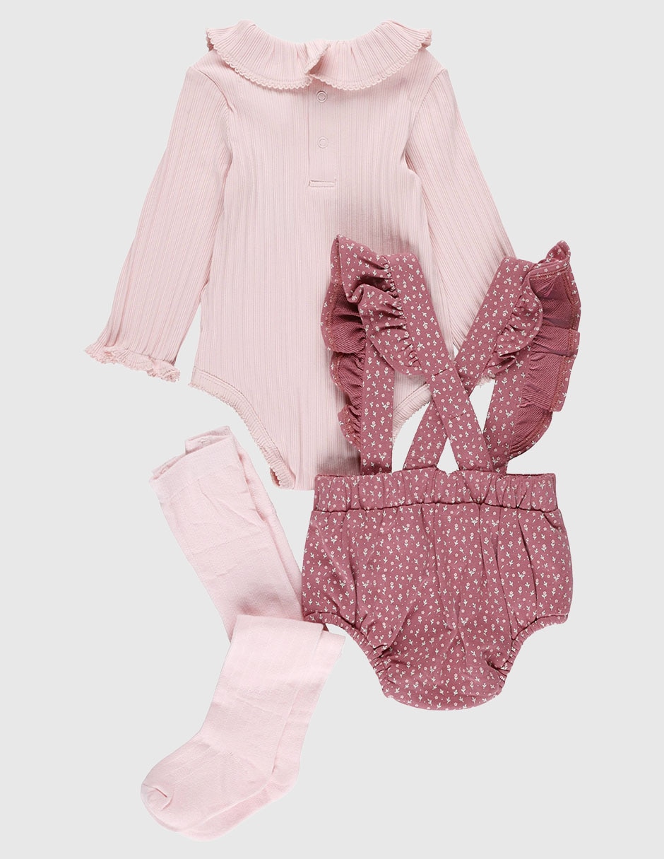 Conjunto casual de algodón para bebé niña 3 piezas 3