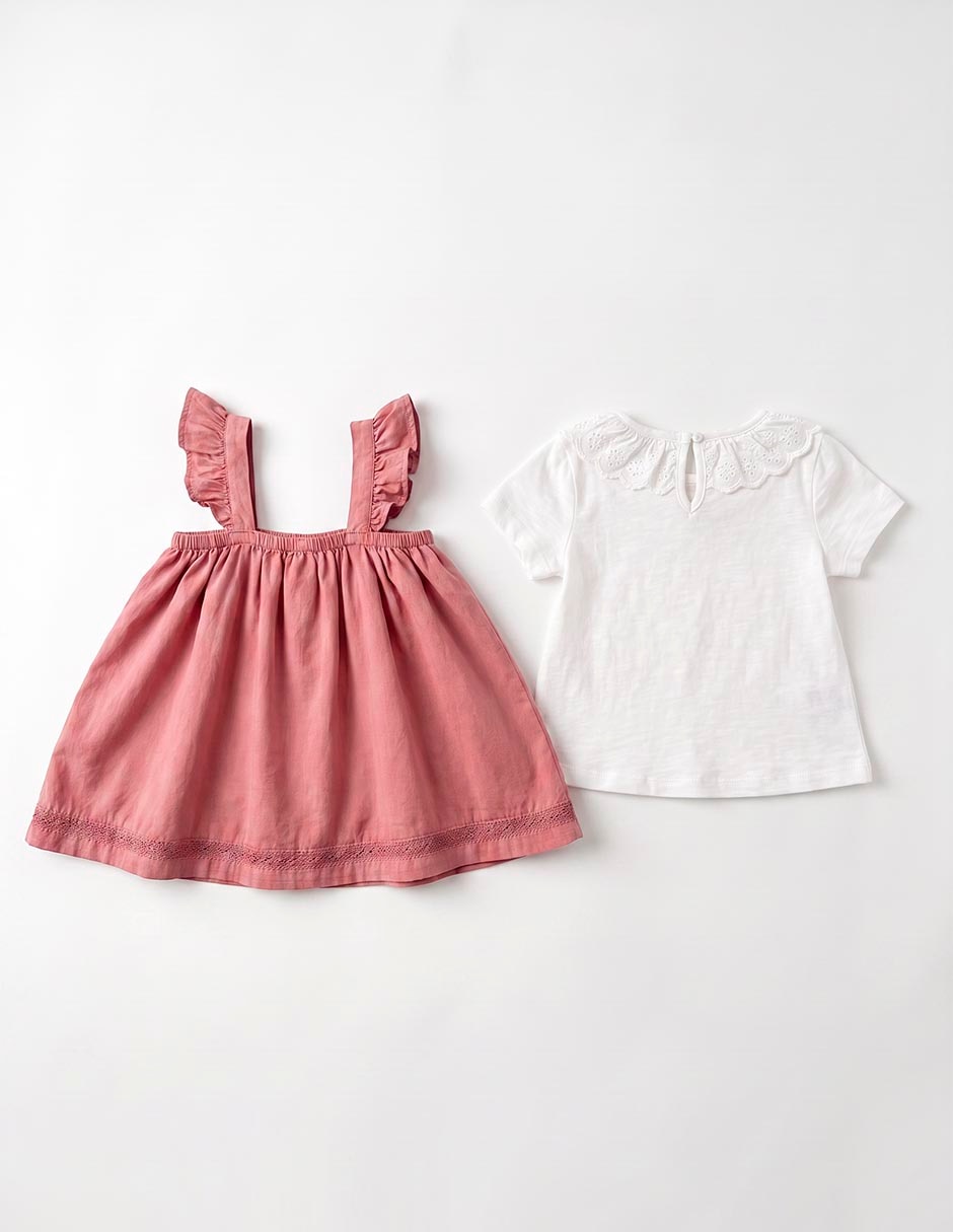 Conjunto casual de algodón para niña 2 piezas 3