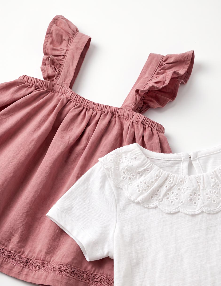 Conjunto casual de algodón para niña 2 piezas 4