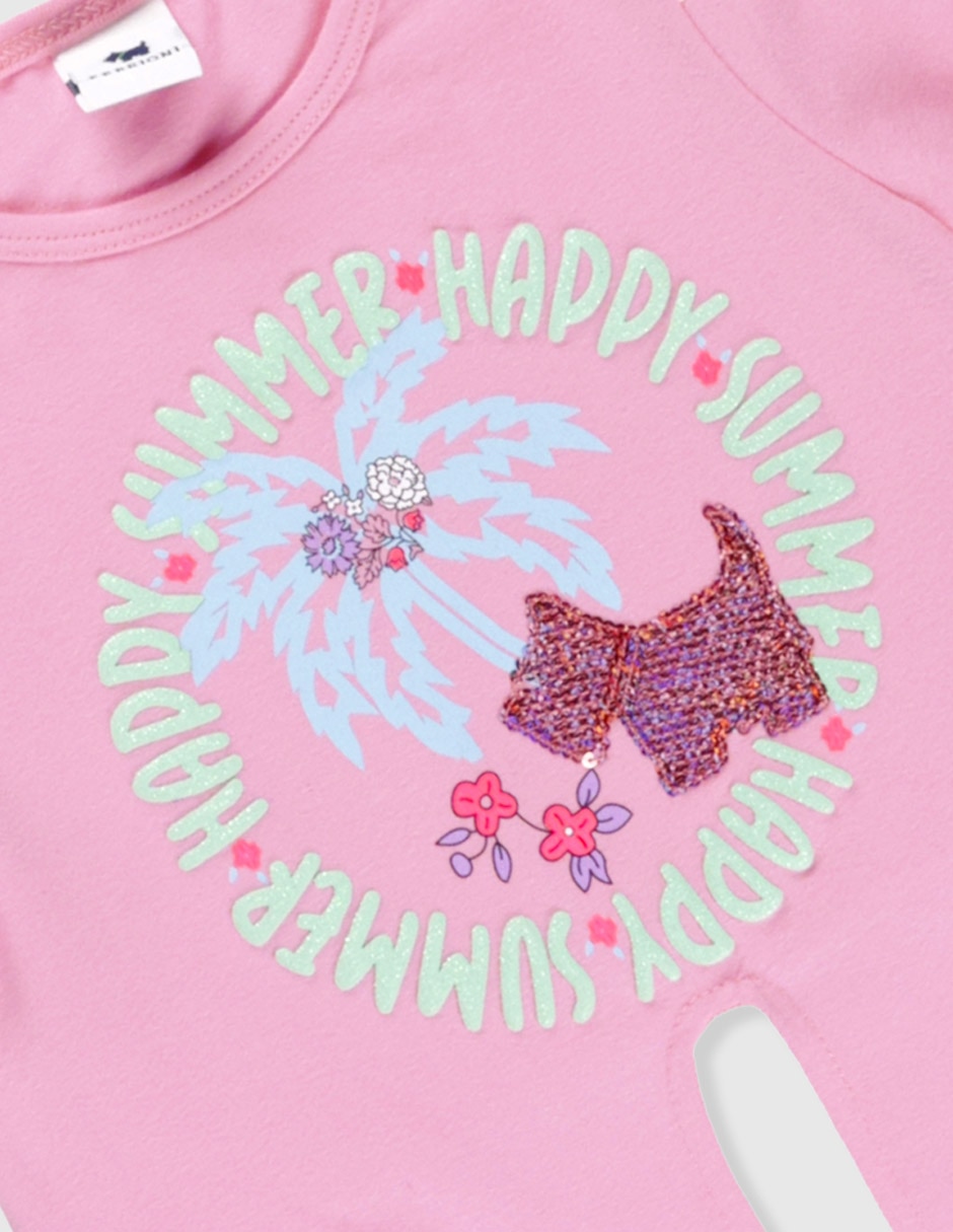 Playera Happy manga corta para bebé niña 4