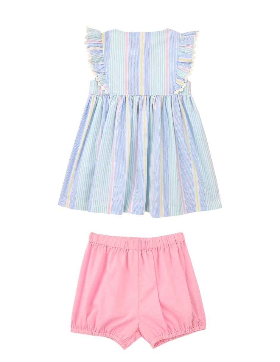 Conjunto vestido Ferrioni Maiko manga volantes para bebé niña