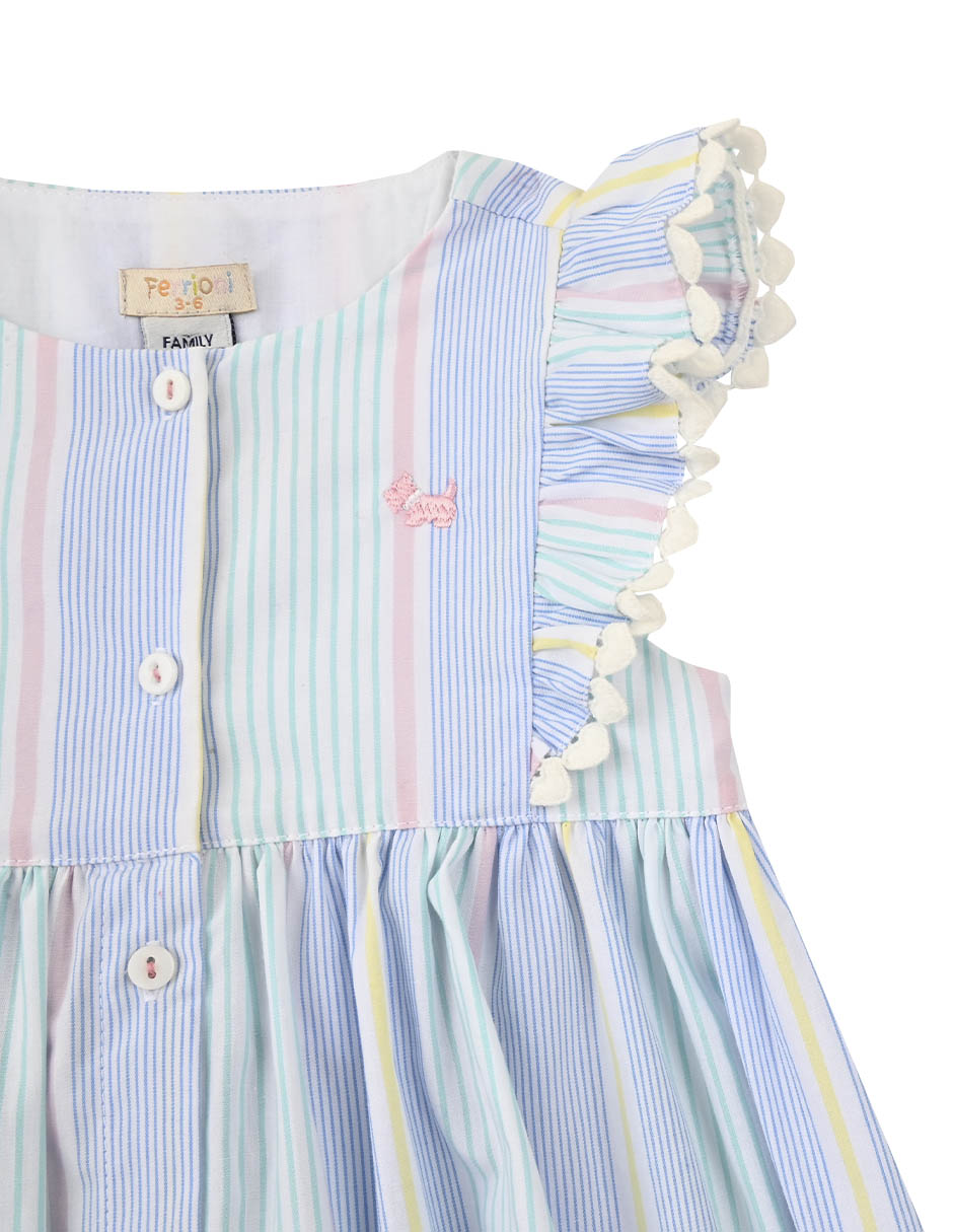 Conjunto vestido Ferrioni Maiko manga volantes para bebé niña