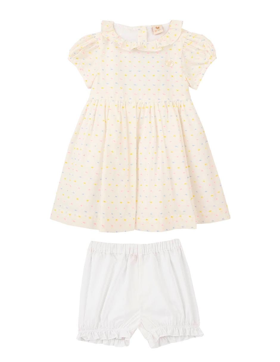 Vestido Ferrioni manga globo para bebé niña