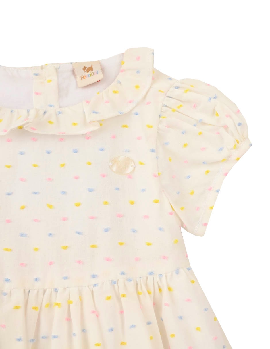 Vestido Ferrioni manga globo para bebé niña
