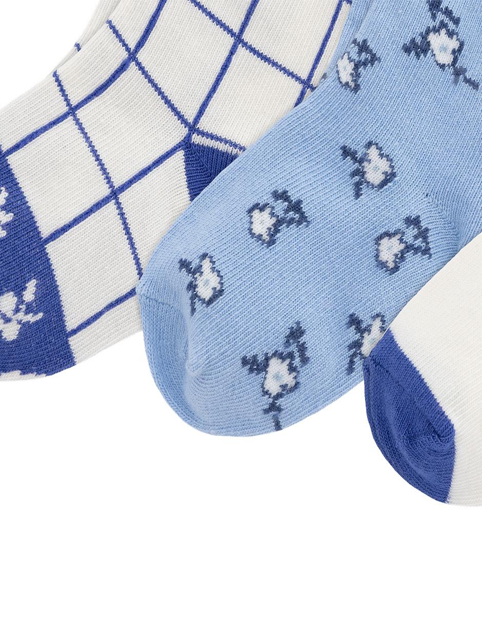 Set calcetín de algodón para bebé niña 3 pares 3