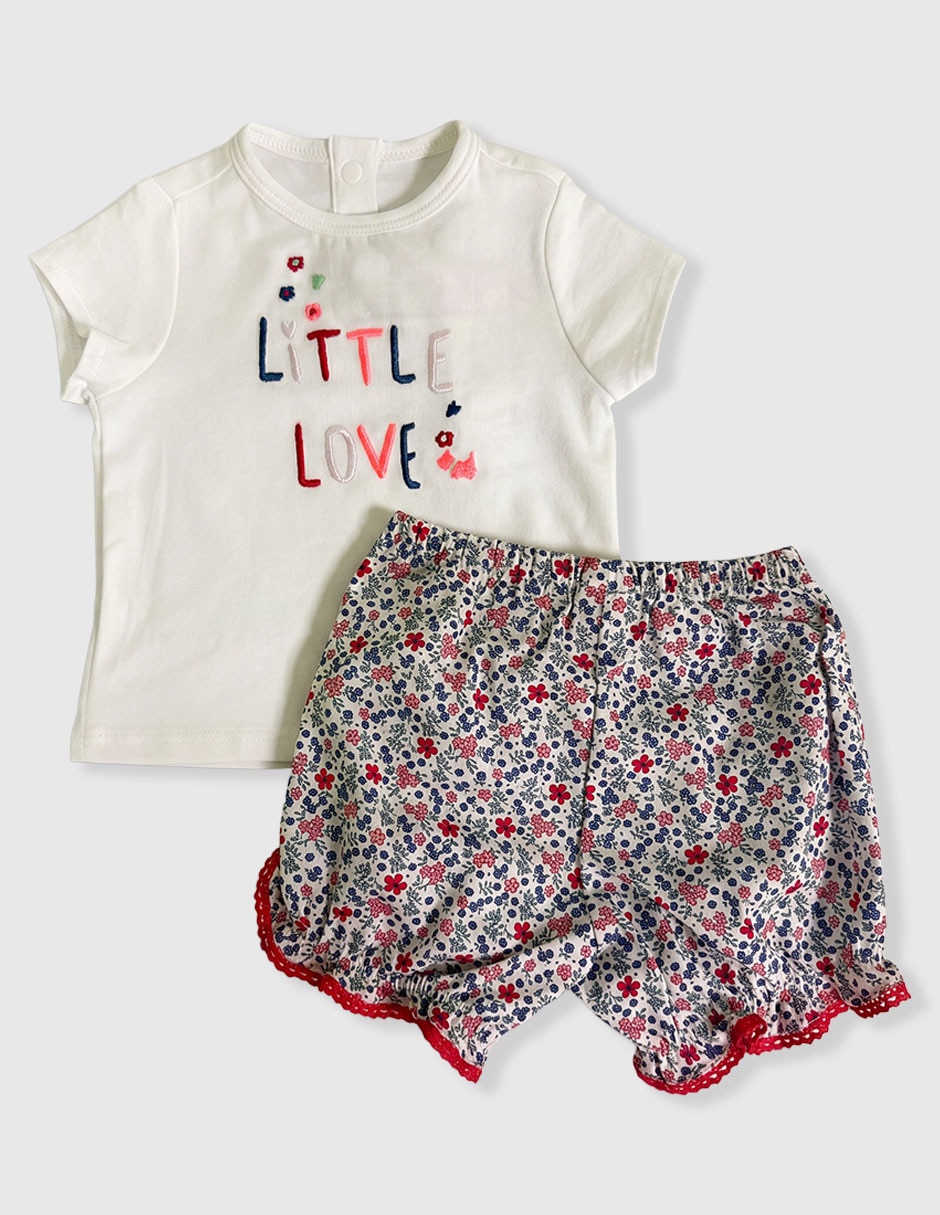 Conjunto casual de algodón para niña 2 piezas 2