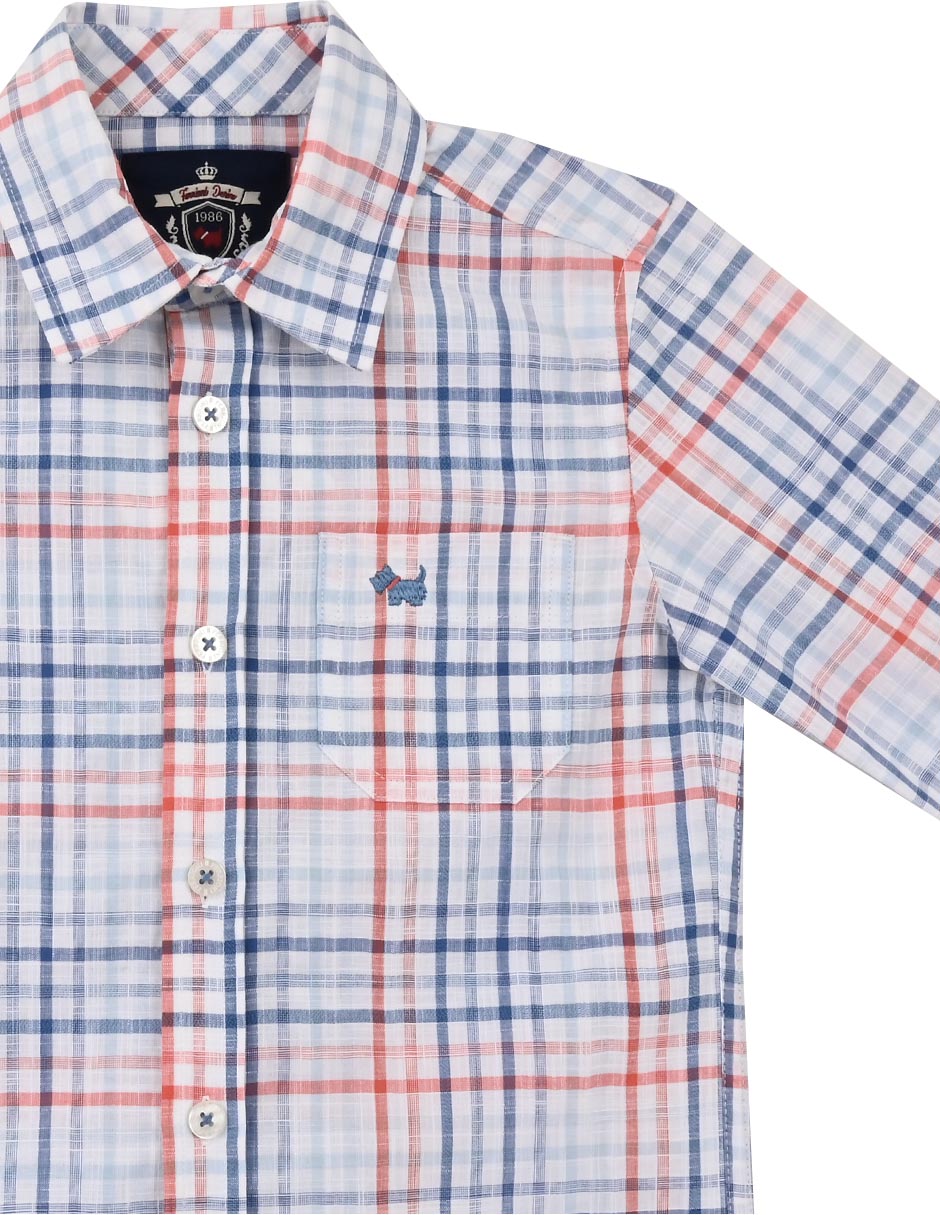 Camisa casual Lovari de algodón manga larga para bebé niño