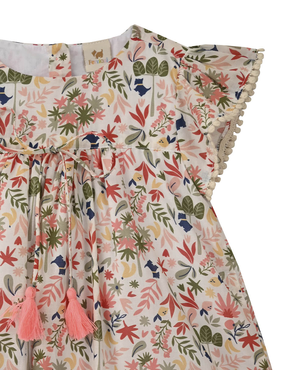 Vestido con calzón tukan manga mariposa para bebé niña 3