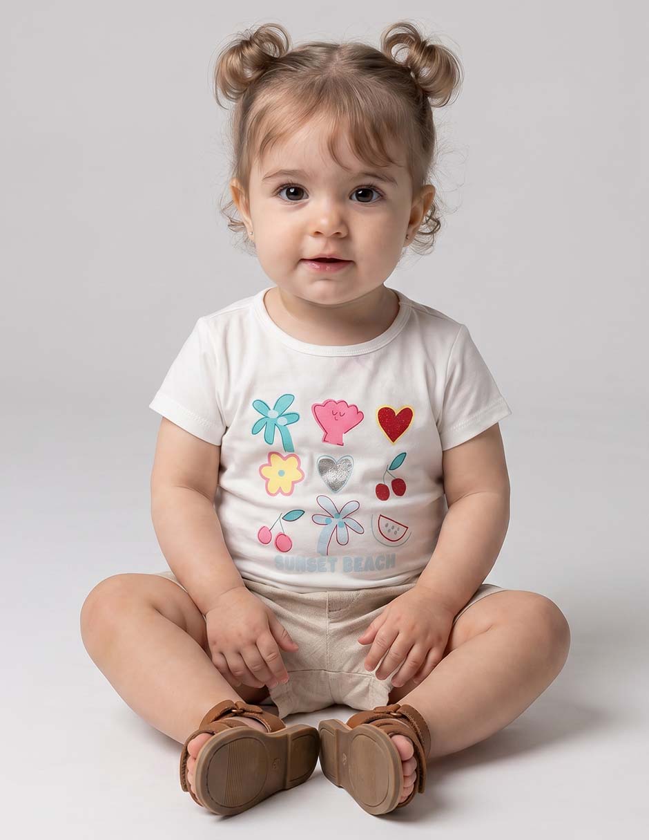 Playera Sunset manga corta para niña Playera Sunset manga corta para niña