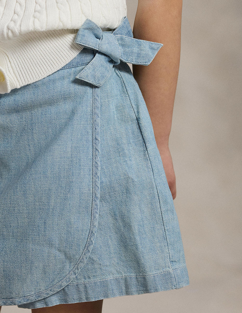 Falda short Polo de algodón para bebé niña