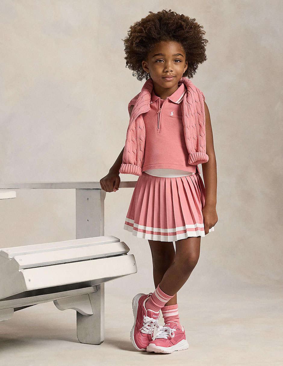 Playera tipo polo de algodón para bebé niña Playera tipo polo de algodón para bebé niña