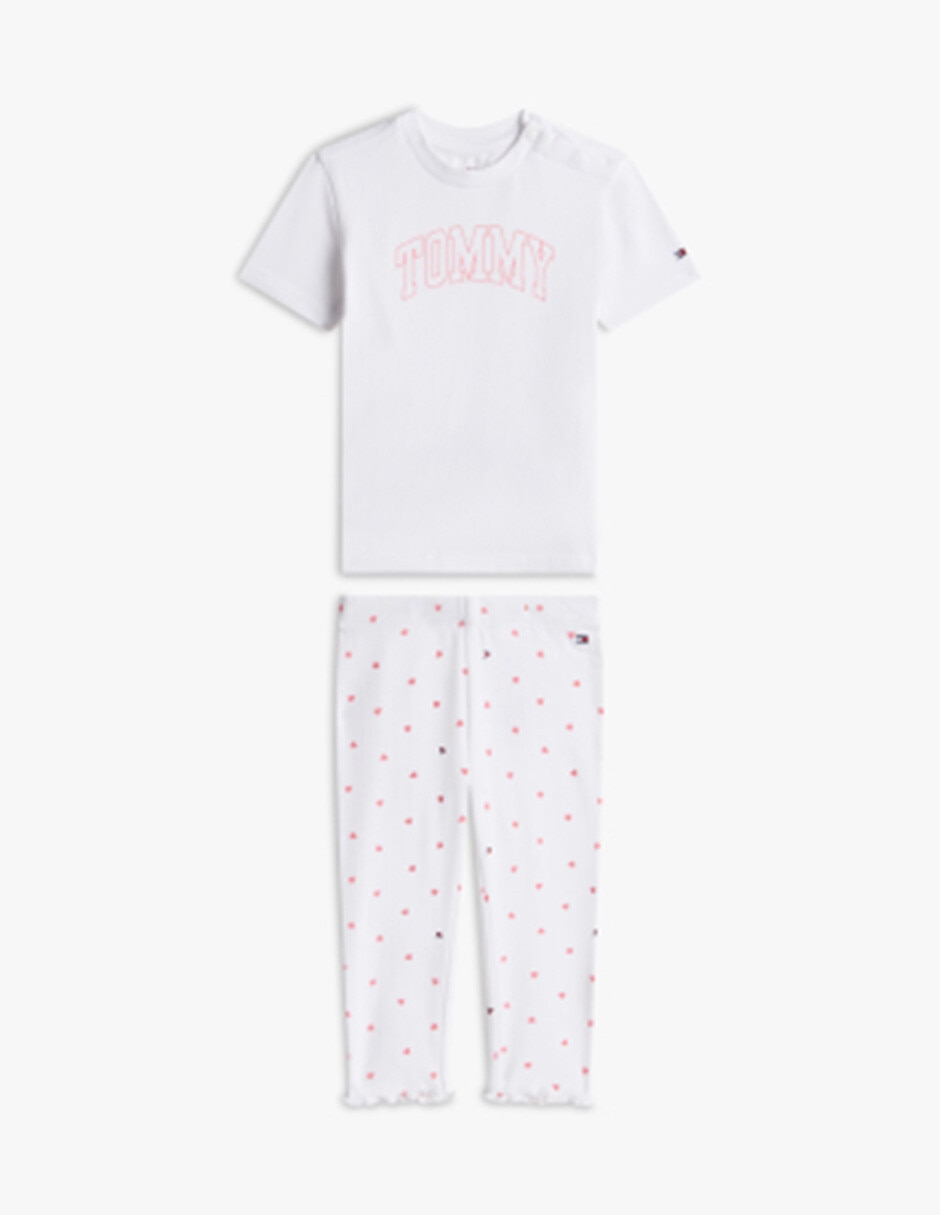 Conjunto casual tommy hilfiger de algodón para bebé niña