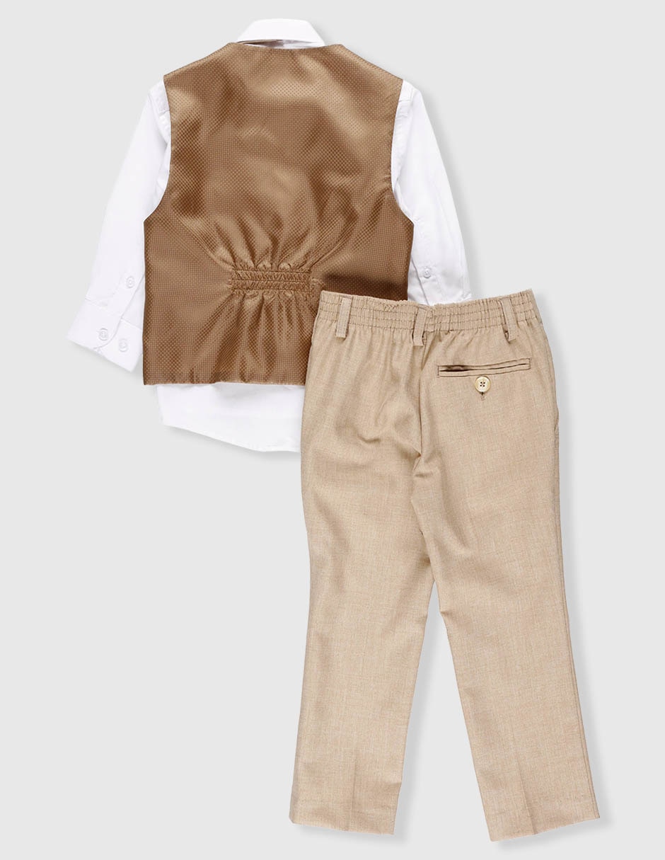Conjunto ceremonia de algodón y lino para niño 4 piezas 3