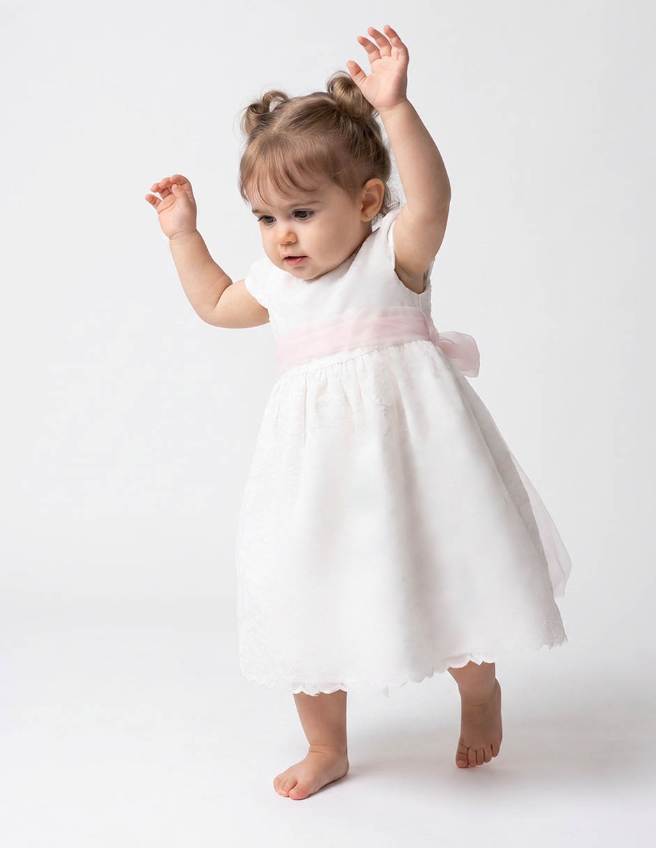 Vestido manga corta para bebé Vestido manga corta para bebé