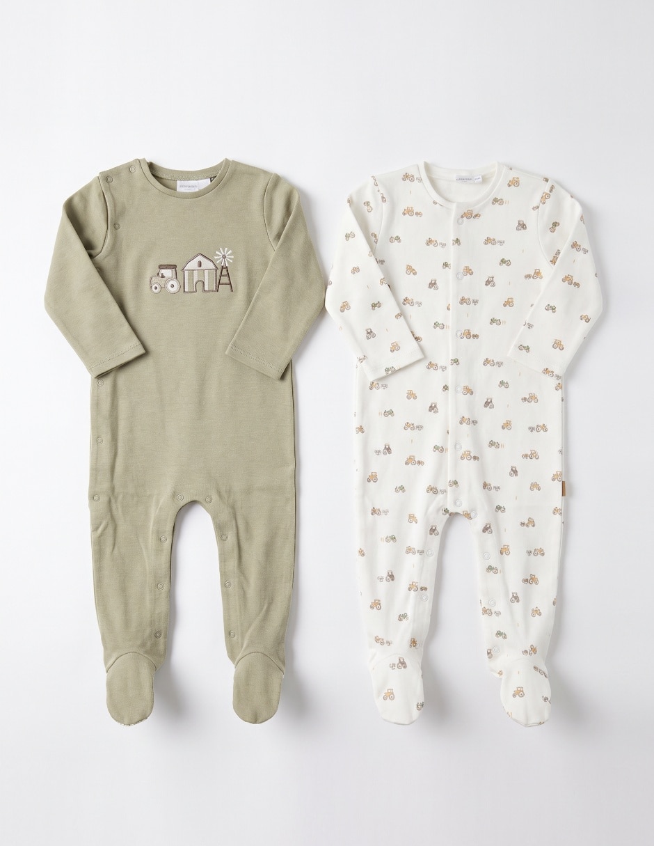 Set de mamelucos de algodón para bebé niño 2