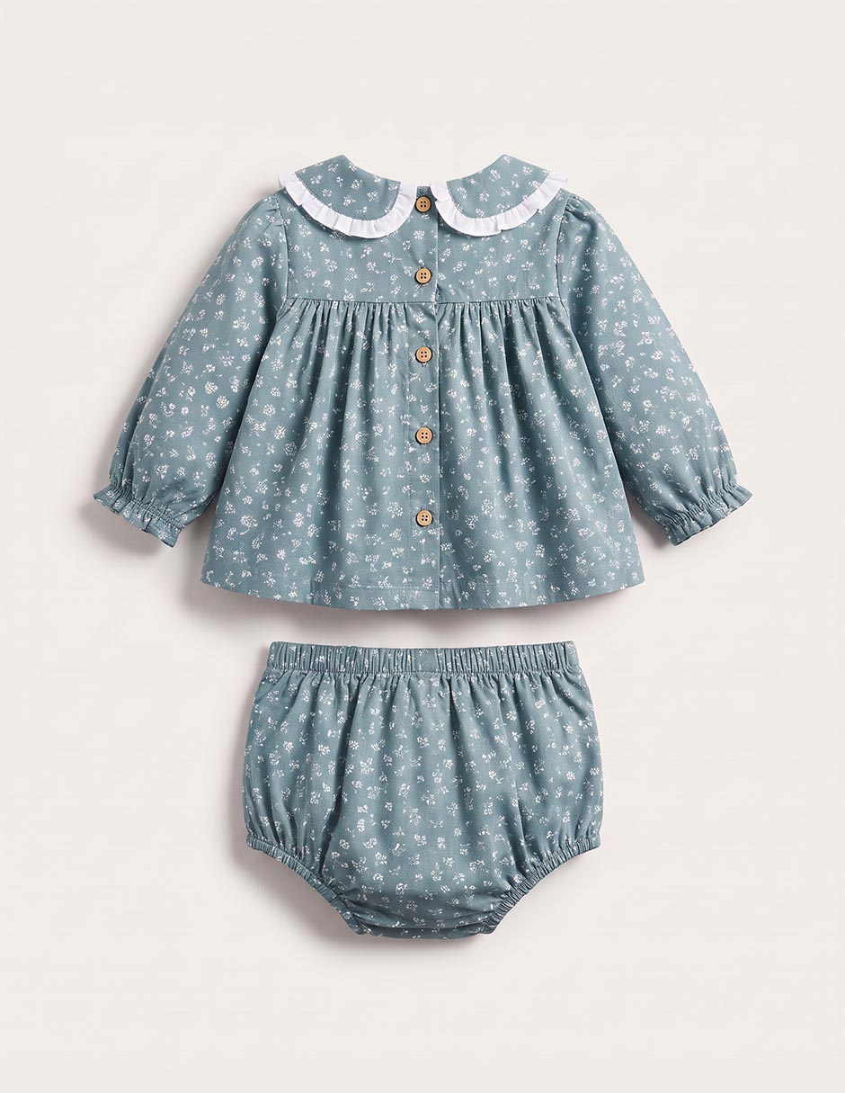 Vestido con calzón mon caramel manga globo para niña 5