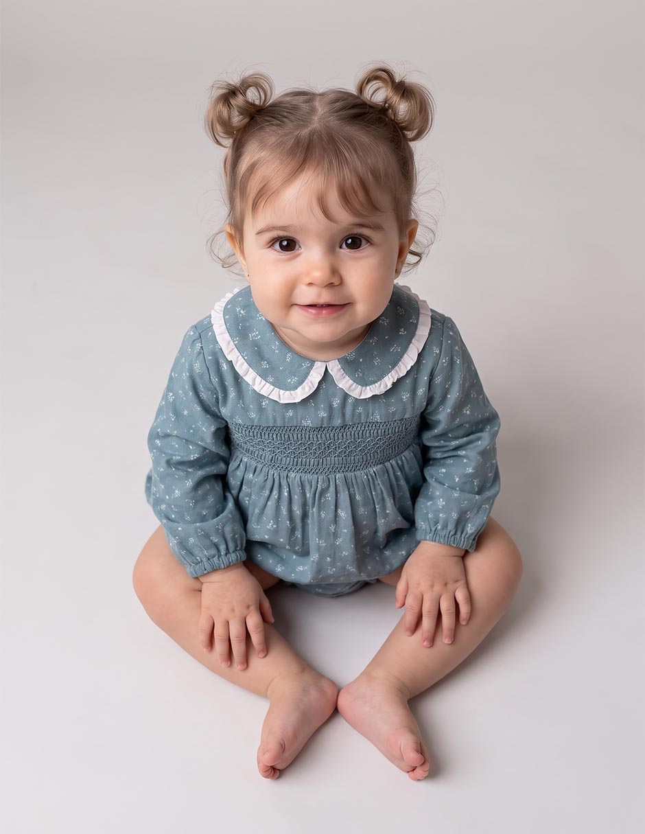 Vestido con calzón mon caramel manga globo para niña 6