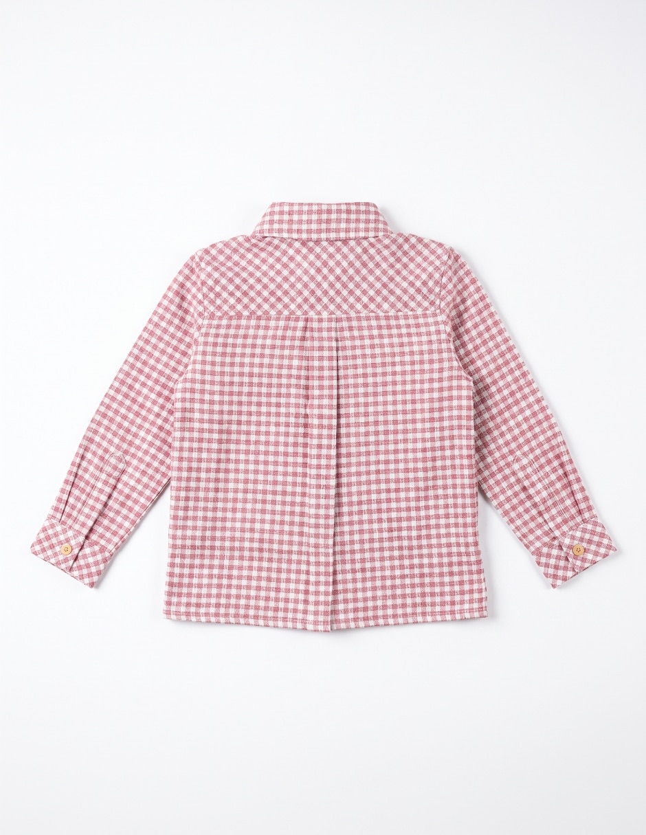 Camisa casual de algodón manga larga para bebé niña 2