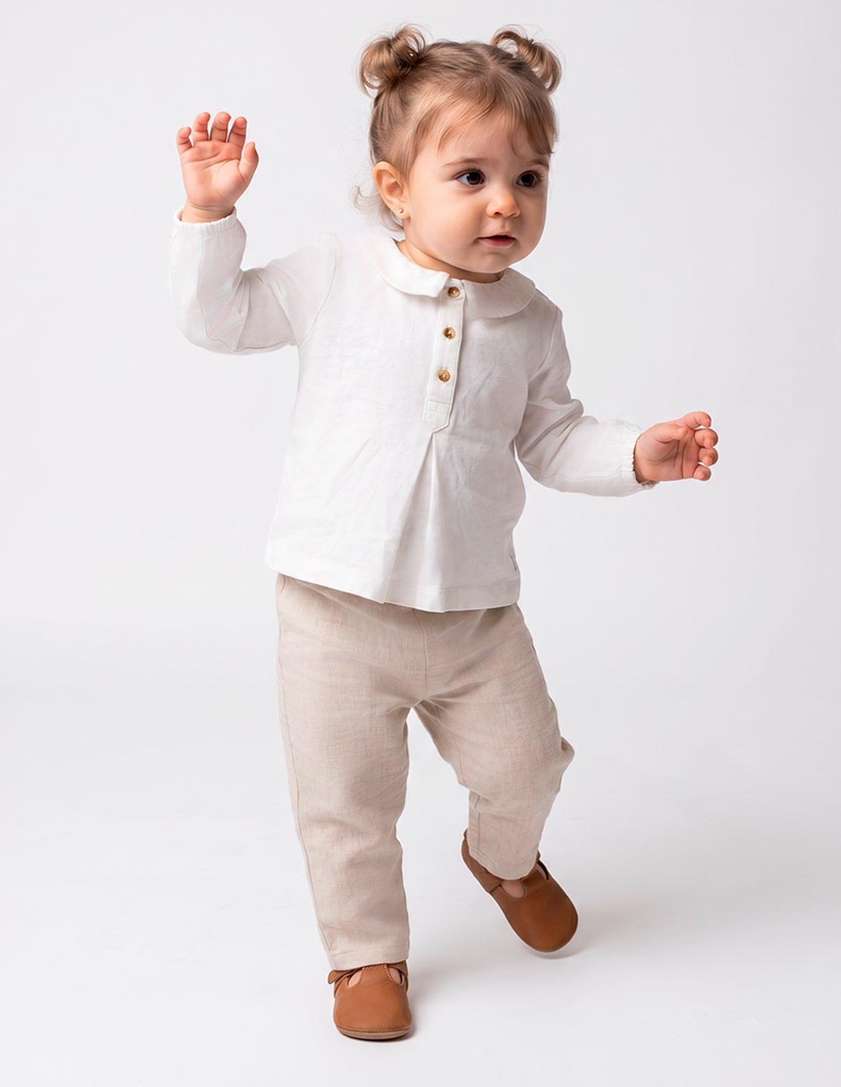 Camisa formal manga lara para niña