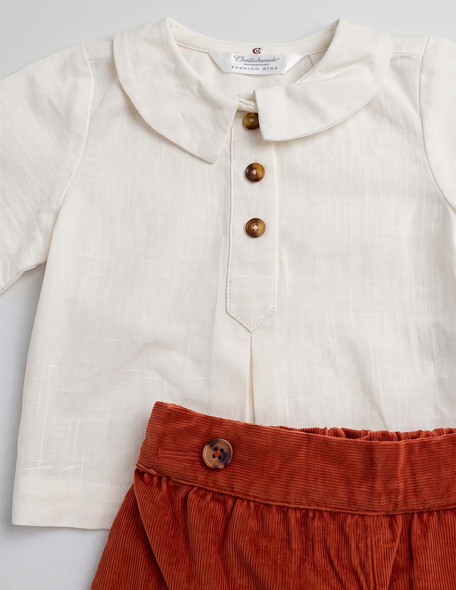 Conjunto Mon Caramel de algodón para bebé niño 2 piezas 3