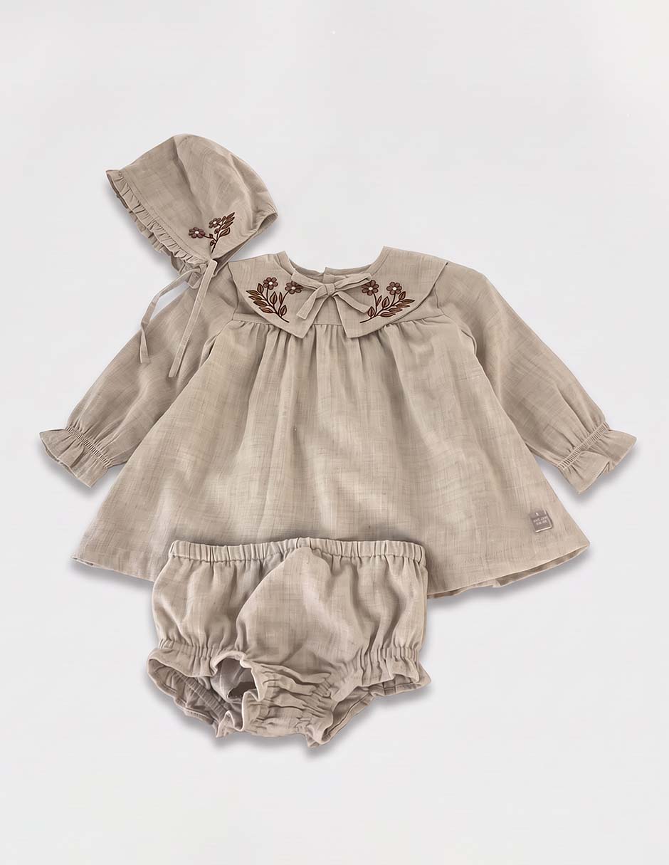 Vestido mon caramel manga larga para niña 4