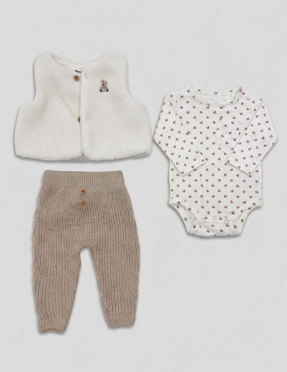 Conjunto casual de algodón para niño 3 piezas 4