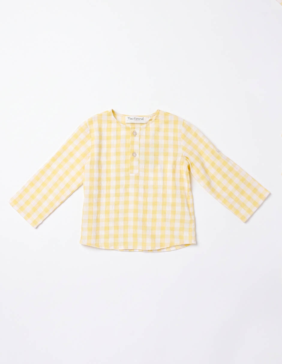 Camisa de algodón manga larga para niña Camisa de algodón manga larga para niña