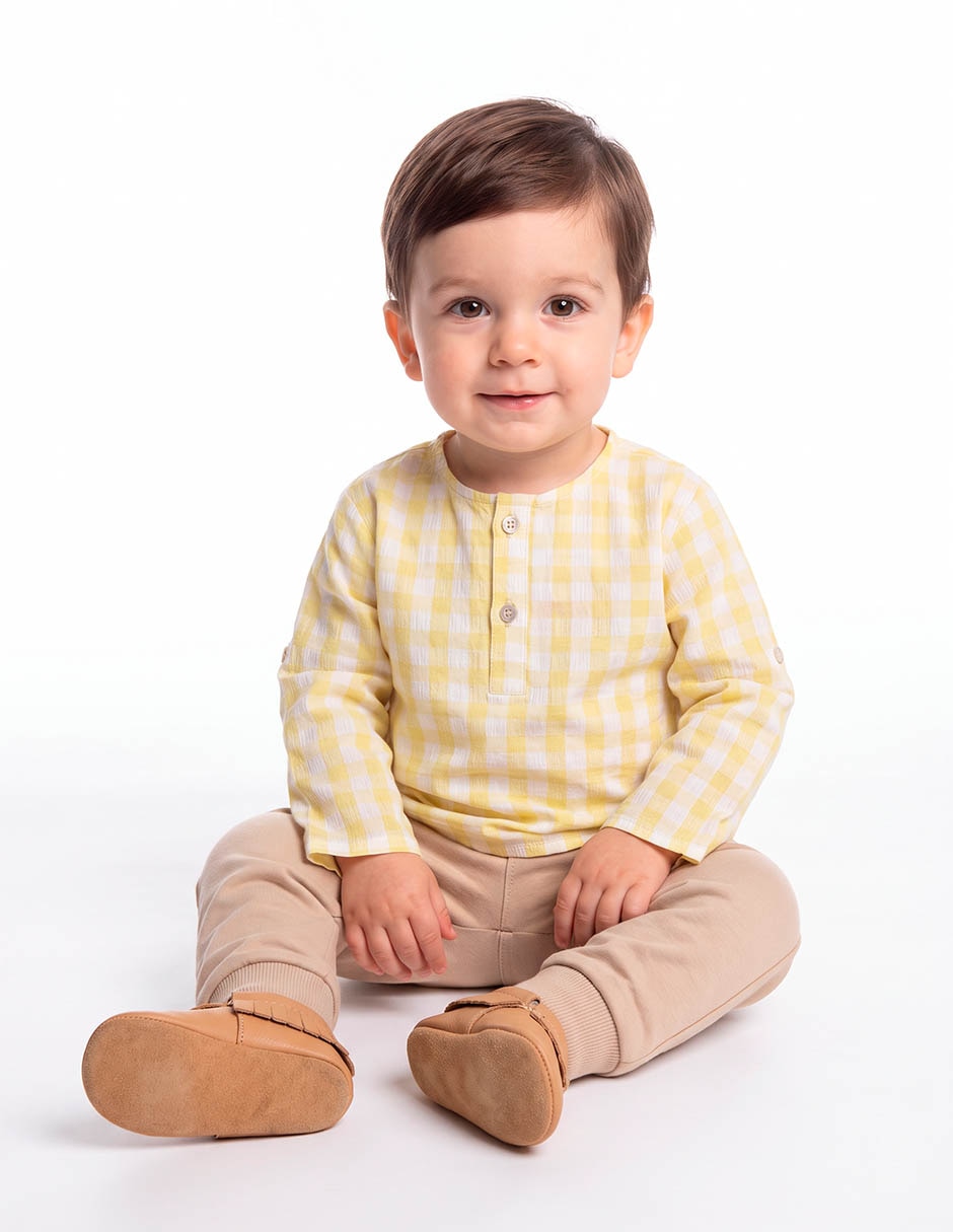 Camisa de algodón manga larga para niño 4