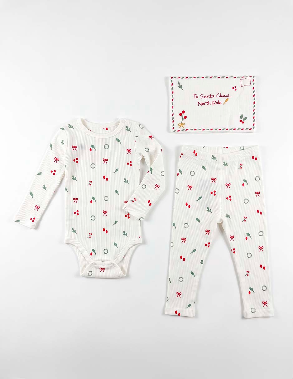 Conjunto casual de algodón para niña 3 piezas