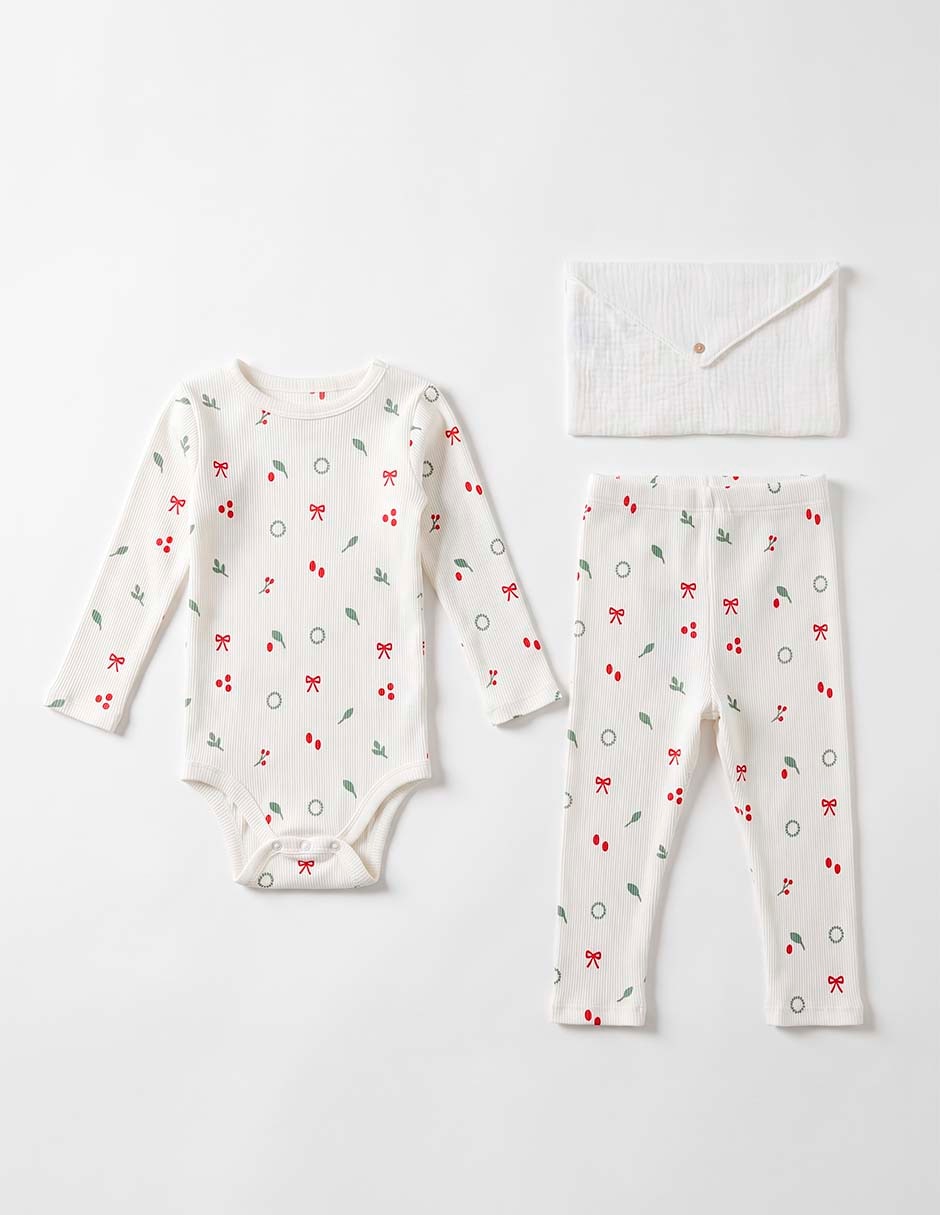 Conjunto casual de algodón para niña 3 piezas 5