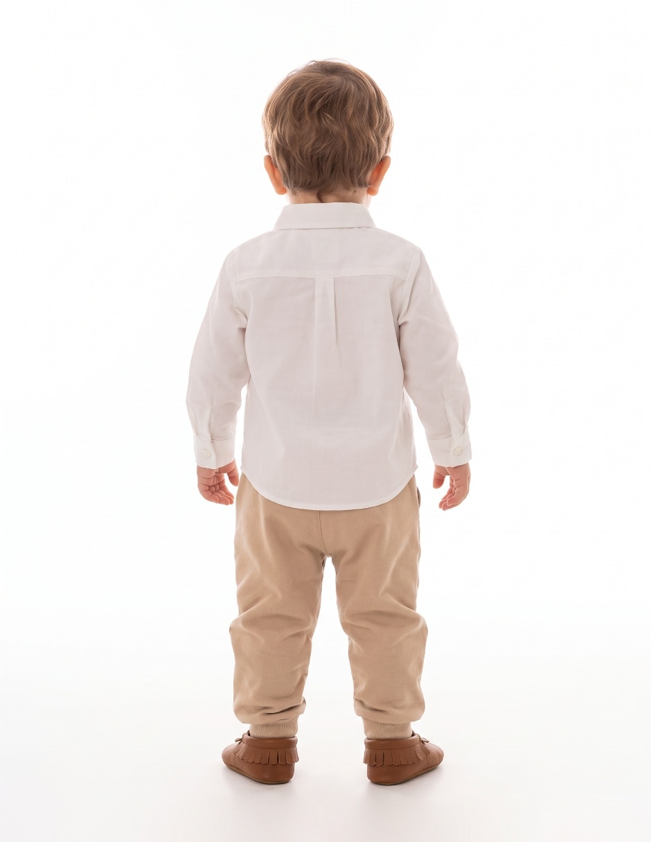 Camisa de algodón manga larga para niño 2