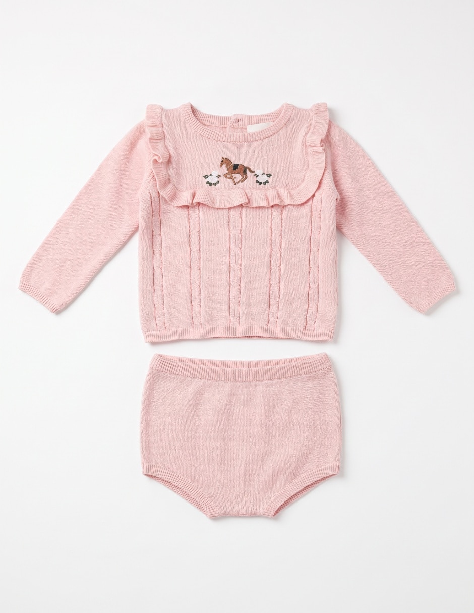 Conjunto casual de algodón para bebé niña Conjunto casual de algodón para bebé niña